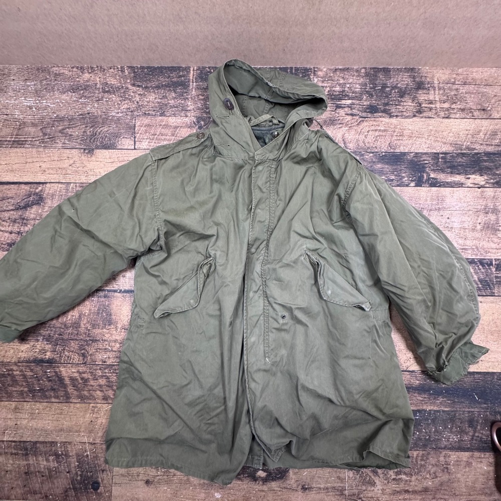 Vintage‎ Mens Military Parka M 1951 Field Jacket Olive Green Hooded Winter Coat